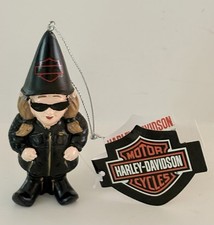 NWT Harley Davidson Female Biker Gnome Ornament Black Decoration 4"T NEW