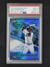 2021 Bowman's Best - Best of 2021 Autographs Julio Rodriguez Blue Refractor /150