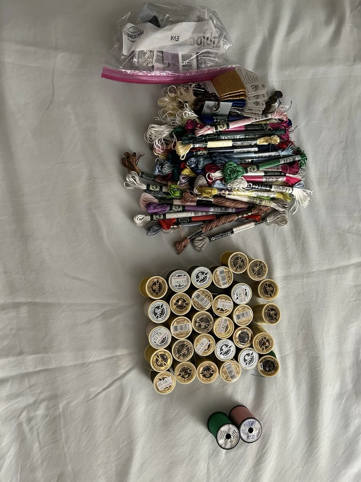 Lot Of 134 Total DMC Metallic Special Threads, Beads & Kreinik For Cross Stitch - Image 3 of 3