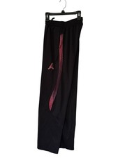 Nike JORDAN Unisex Youth L 12-13 Black Track Pants LOGO Red stripe side pocket