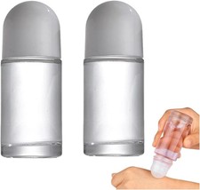 2 Pcs 50ML Glass Empty Roller Bottles with Plastic Roller Ball, Roll on Bottles