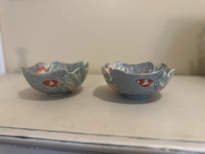 Toyo  Lotus Reflections  Hand Painted Porcelain Bowls - Set Of 2