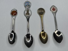 4 Variety Silver Metal Souvenir Spoons Landmarks World Fair Collectible 
