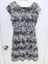 Signature Collection Multi Color floral dress with ruffle sleeves NWOT