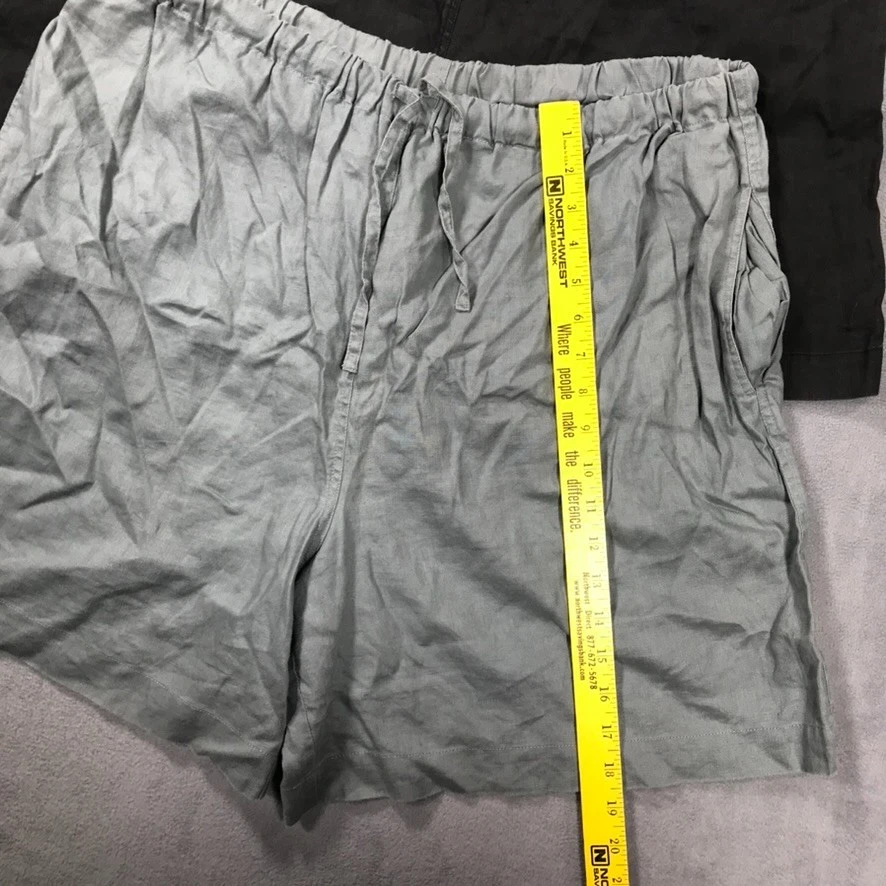 J. Jill Linen Shorts Womens XL Black Gray Relaxed Fit Elastic Waist (Lot of 2) - Image 3 of 4