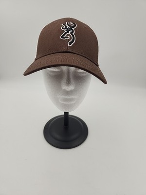 Browning Branded PolyCotton Hat Cap One Size Adjustable Two Tone Brown White New