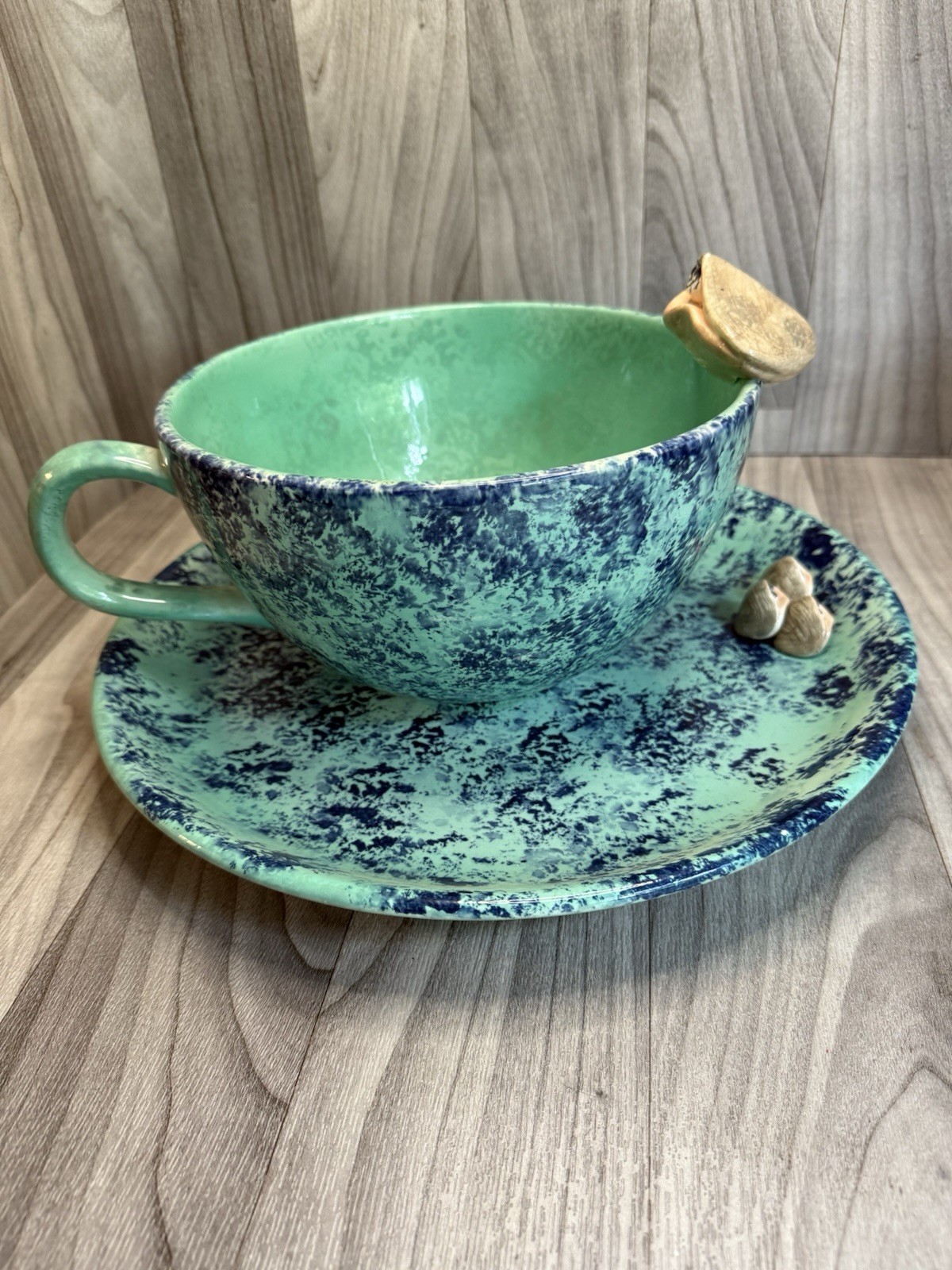 Decorative Chowder Bowl And Plate Set Handmade Extremely Large Same Day Shipping