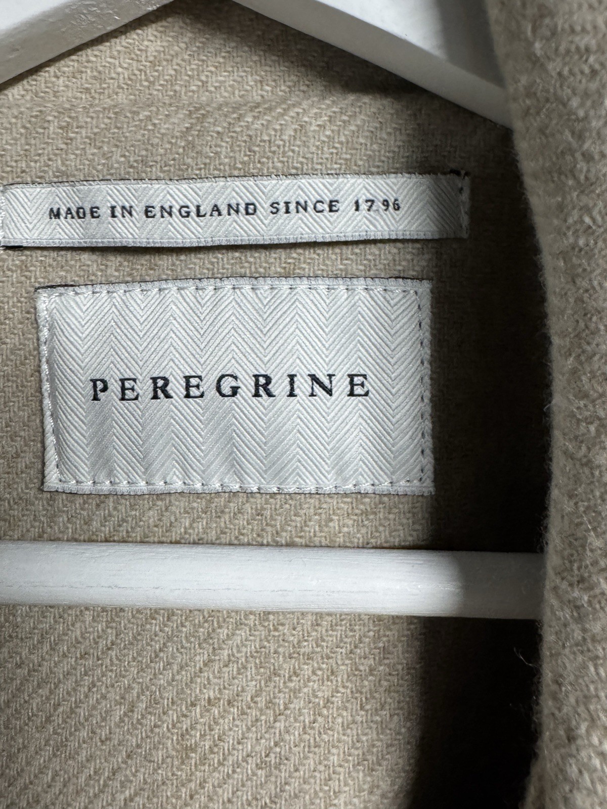 Peregrine Bonded Wool Mac Coat Made In England Moon Oatmeal  Beige XL