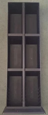 Vtg Alpha Twin Double Row Tower 120 CD Holder Compact Disc Storage Black Stand
