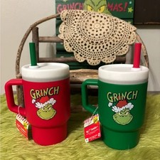 The Grinch - My 1st Tumbler Infantino 9 oz Training Cup - Set of 2 -Green  Red