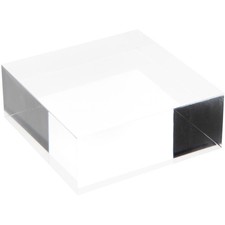 Plymor Clear Polished Acrylic Square Display Block, 1.5" H x 4" W x 4" D