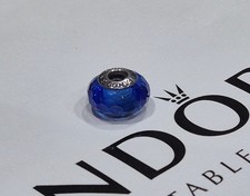 Genuine Pandora Blue Fascinating Faceted Murano Glass Charm S925 ALE