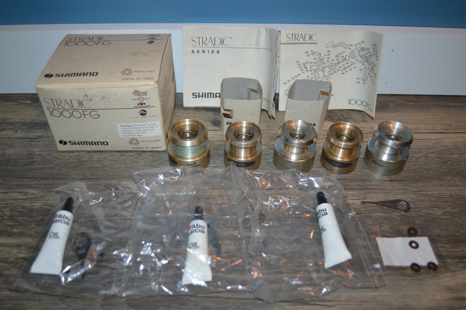 SHIMANO 1000 AND 2000 EXTRA SPOOL ABU GARCIA OIL WRENCH LOT