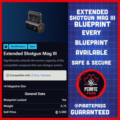   ARC RAIDERS -  EXTENDED SHOTGUN MAG III BLUEPRINT - ALL PLATFORMS