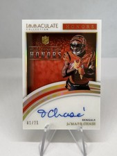 2022 Immaculate Ja’Marr Chase NFL Honors Auto 01/21 JERSEY NUMBER Card #IHS-JMC