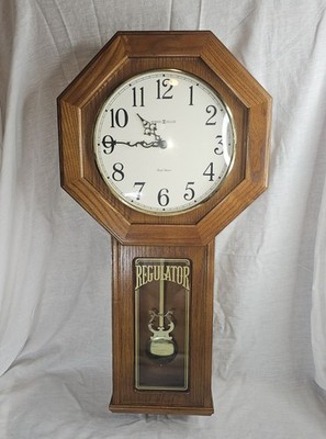 1998 Howard Miller 620-160 Ansley Schoolhouse Wall Clock w/ Working Chimes