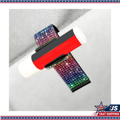 Car Visor Lip Balm Organizer, 1 Pack Rhinestone Holder High-Temperature Resistan