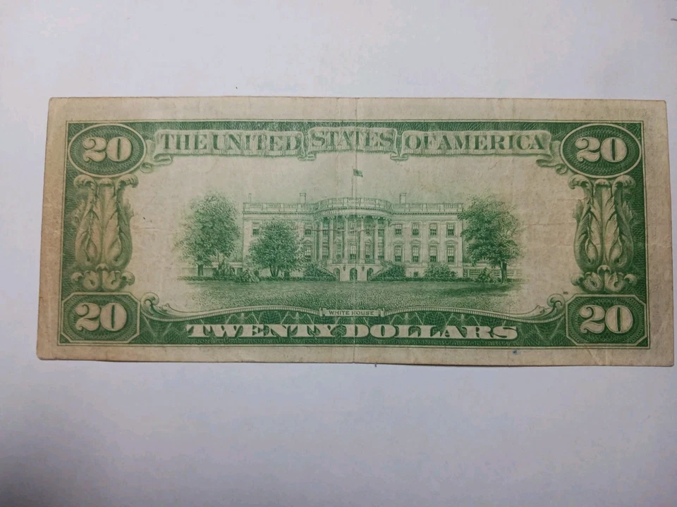 1934 Green Seal $20 Dollar  Federal Reserve Note FRN St. Louis Nice - Image 2 of 4