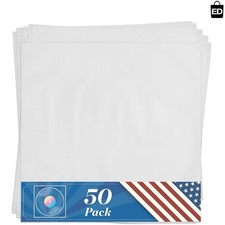12-Inch Anti Static Vinyl Record Sleeves - 50 Clear LP Covers for Protection