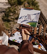 Pochade Box for Plein Air Oil Painting   Compact Wooden Travel Easel with Tripod