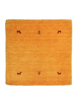 Khademi Loom Lori Gabbeh Orientteppich 80x80 | Handgewebter Wollteppich, Gelb