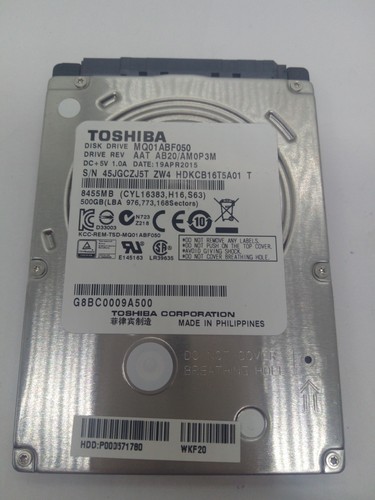 TOSHIBA**MQ01ABF050** 500GB*** SATA HDD Notebook 2,5'' ZOLL#NFP1968