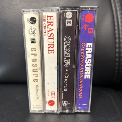Lot Of 4 Erasure Cassette Tapes:  The Innocents, Chorus, The Circus, Crackers