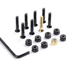 2Set Skateboard Hardware Kit 25mm Mounting Screws Nuts Set Spanner, Black  Gold