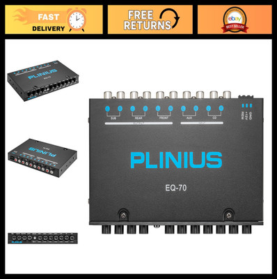 7-Band Car Audio Equalizer 1/2 DIN Pre-Amp, CD/AUX Input, Subwoofer Outputs, Adj