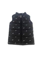 Nike Kids Black Puffer Vest All-Over Logo Print Size 3/4