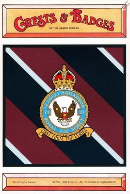 ROYAL AIR FORCE No.71 EAGLE Squadron RAF Crests & Badges Postcard #65