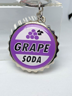 Disney Parks UP Film Grape Soda Bottle Cap Opener Keychain Purple White Silver