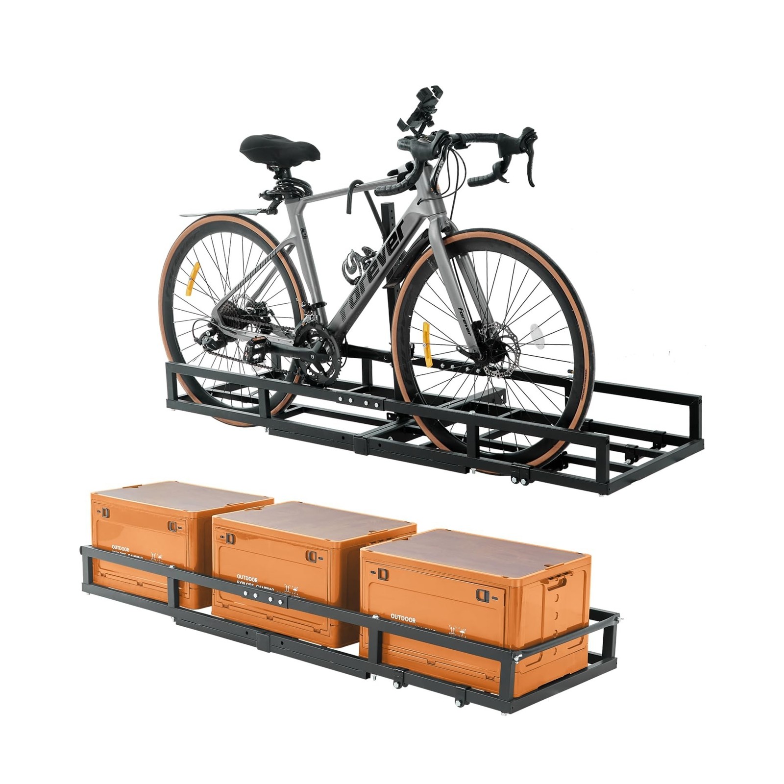 Heavy-Duty Hitch Bike Rack for 2 E-Bikes Fits Fat Tire Electric Bicycles