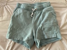 Cat Jack Shorts S Blue Green Jersey Sweats Joggers Boys Cotton Elastic Knit Aqua