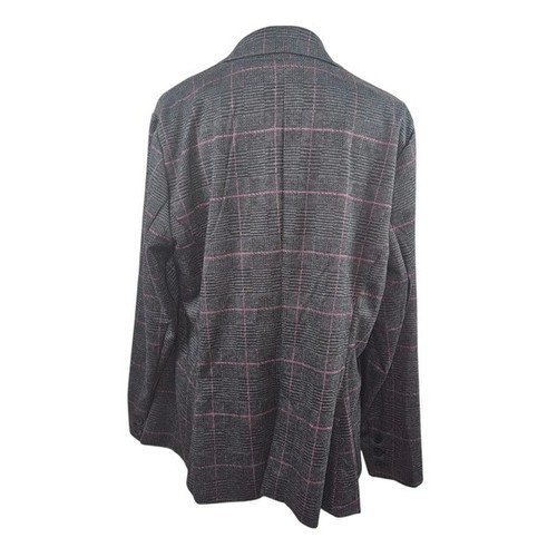 Torrid rosa und grau karierter Strickblazer in 2 (18/20) - Bild 5 von 9