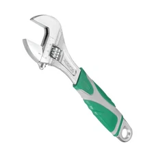 Adjustable Wrench 8" Wide Jaw Wrench Adjustable Repairs Spanner Green-Gray