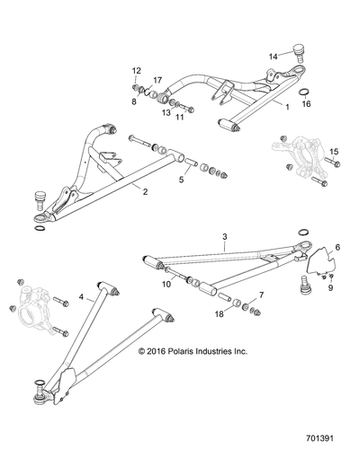 Polaris Control Arm Weld, Front, Lower, Left, 64, Velocity Blue - Picture 2 of 2