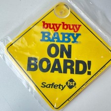 Safety 1st Baby Baby On Board Sign : Yellow Lot of 1 Suction cup  New In Bag