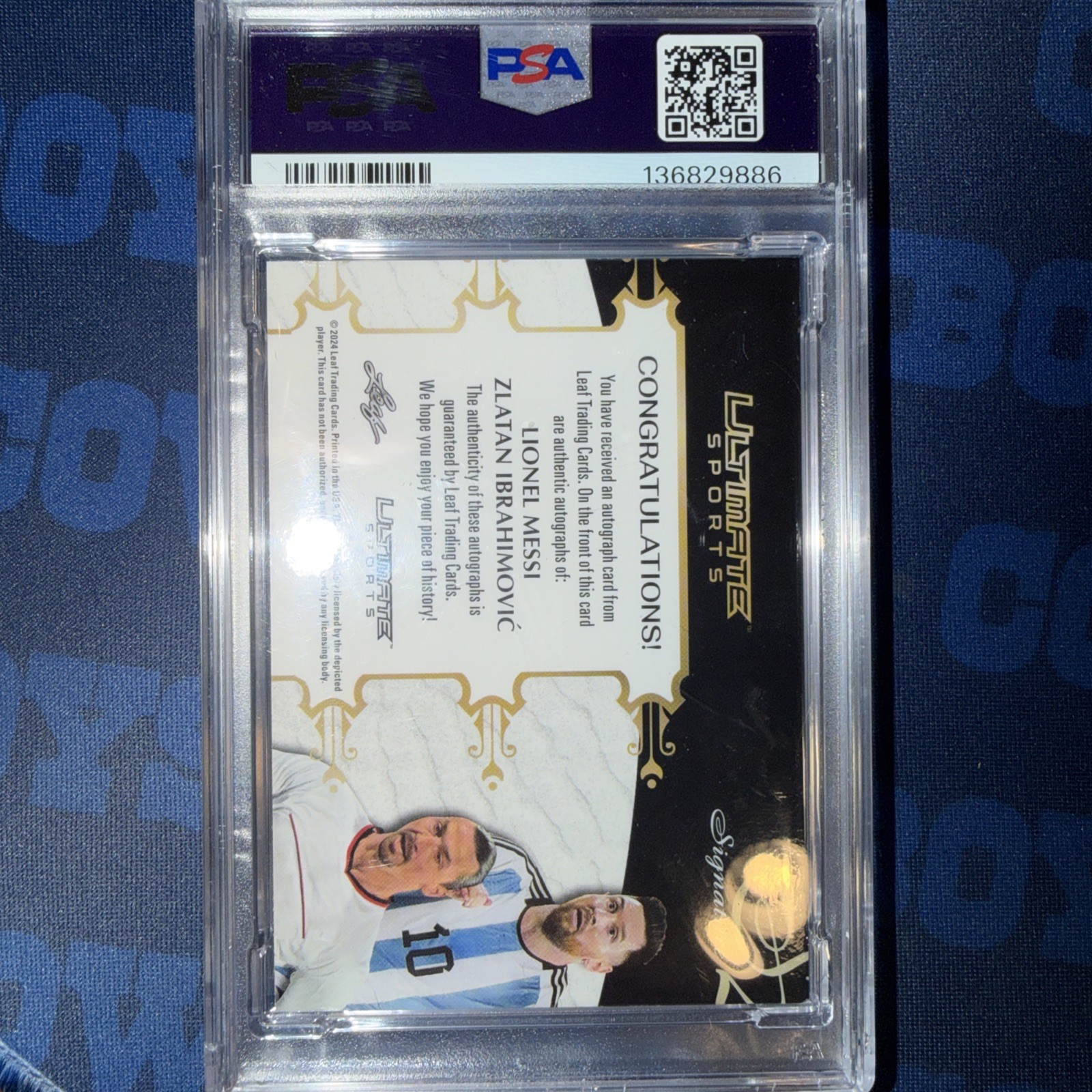 2024 Ultimate Sports Messi/ Ibrahimovic Auto! 1/7 PSA 8 view 2
