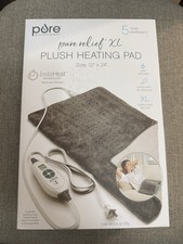 Pure Enrichment Plush Heating Pad XL 12" x 24" Pure Relief 6 Heat settings New