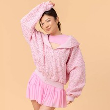 Blogilates Women's Mommy Me Marshmallow Full Zip Hooded Sweatshirt - Pink