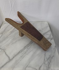 Vintage Boot Jack - Wood And Leather Rustic Look Shoe Shine Shoe Repair