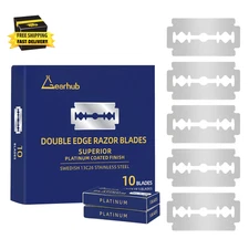 Premium 10 Count Double Edge Safety Razor Blades Refills Swedish 13C26 Stainless