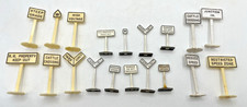 Lot of 19 Various Plastic Yard Signs - Seems to Span HO, S, O Gauges Some Lionel