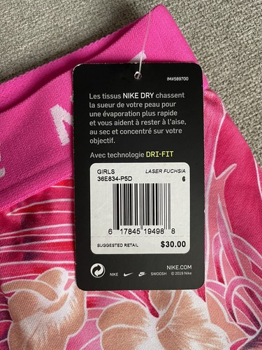 NWT Nike Girl's Dri Fit Capris Laser Fuchsia Pink 6 - Picture 4 of 4