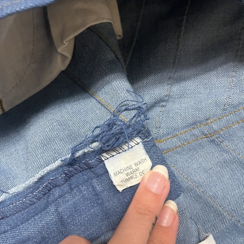 Vintage 70s Bell Bottom Jeans Hippie Wide Leg Dark Denim USA Made 34 X 31 - Picture 8 of 14