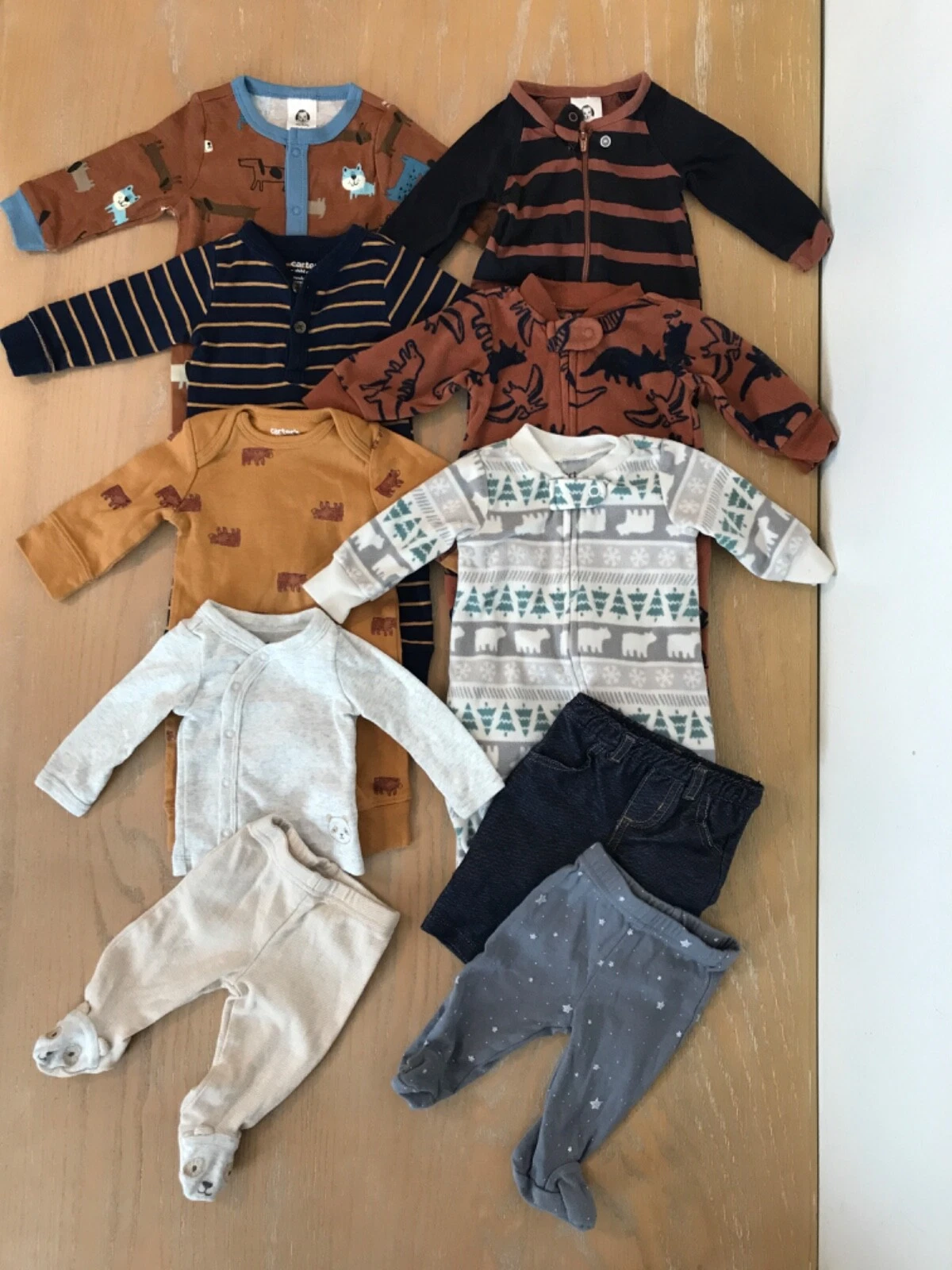 Carter's & Gerber Infant Boys Winter Clothing Lot of 10 Size Newborn