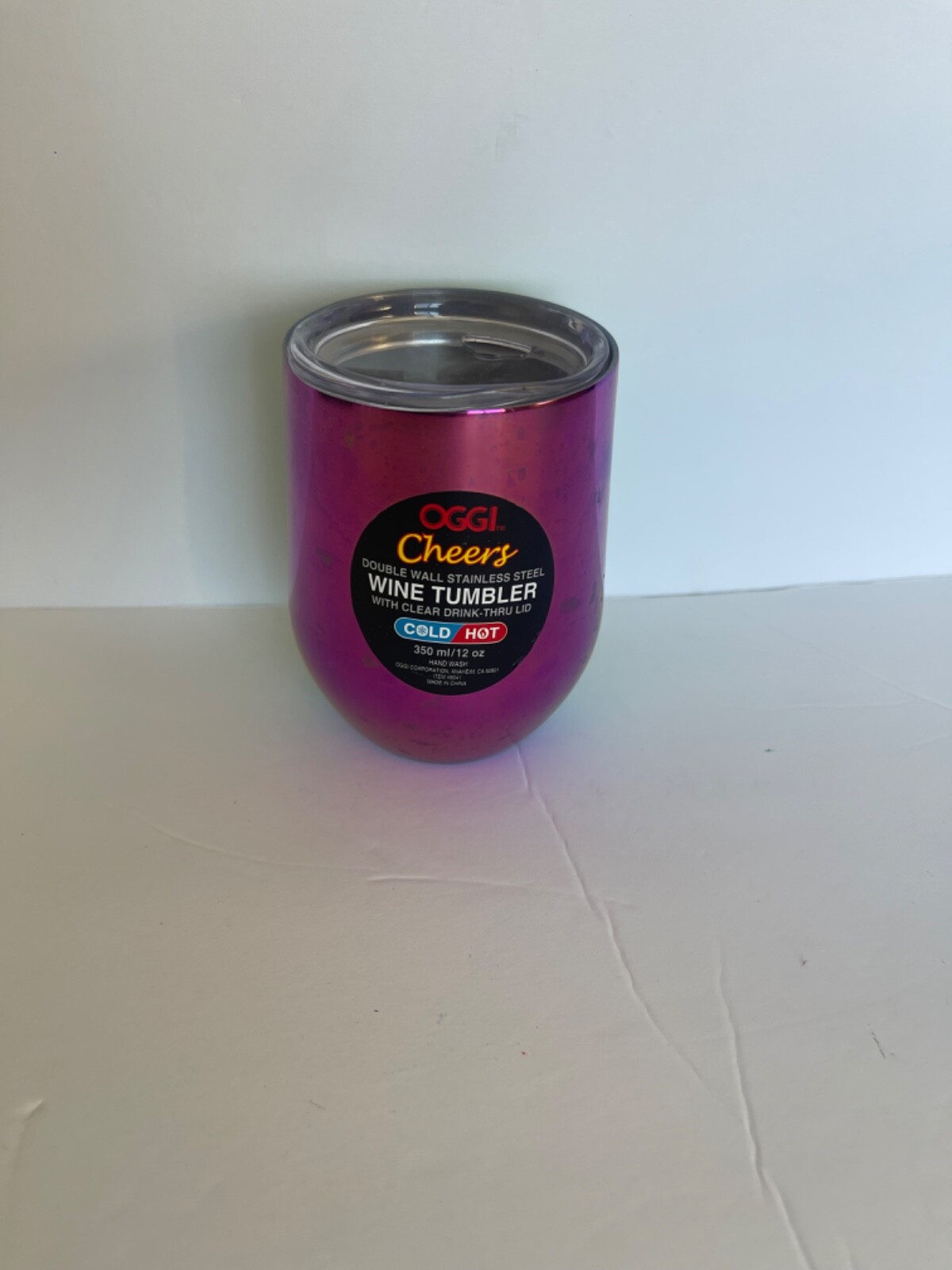 wine tumbler  w/lid 12 oz stainless steel Oggi brand, double wall