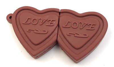 Love Love Heart Double Heart Brown Funny USB Flash Drive Div Capacities