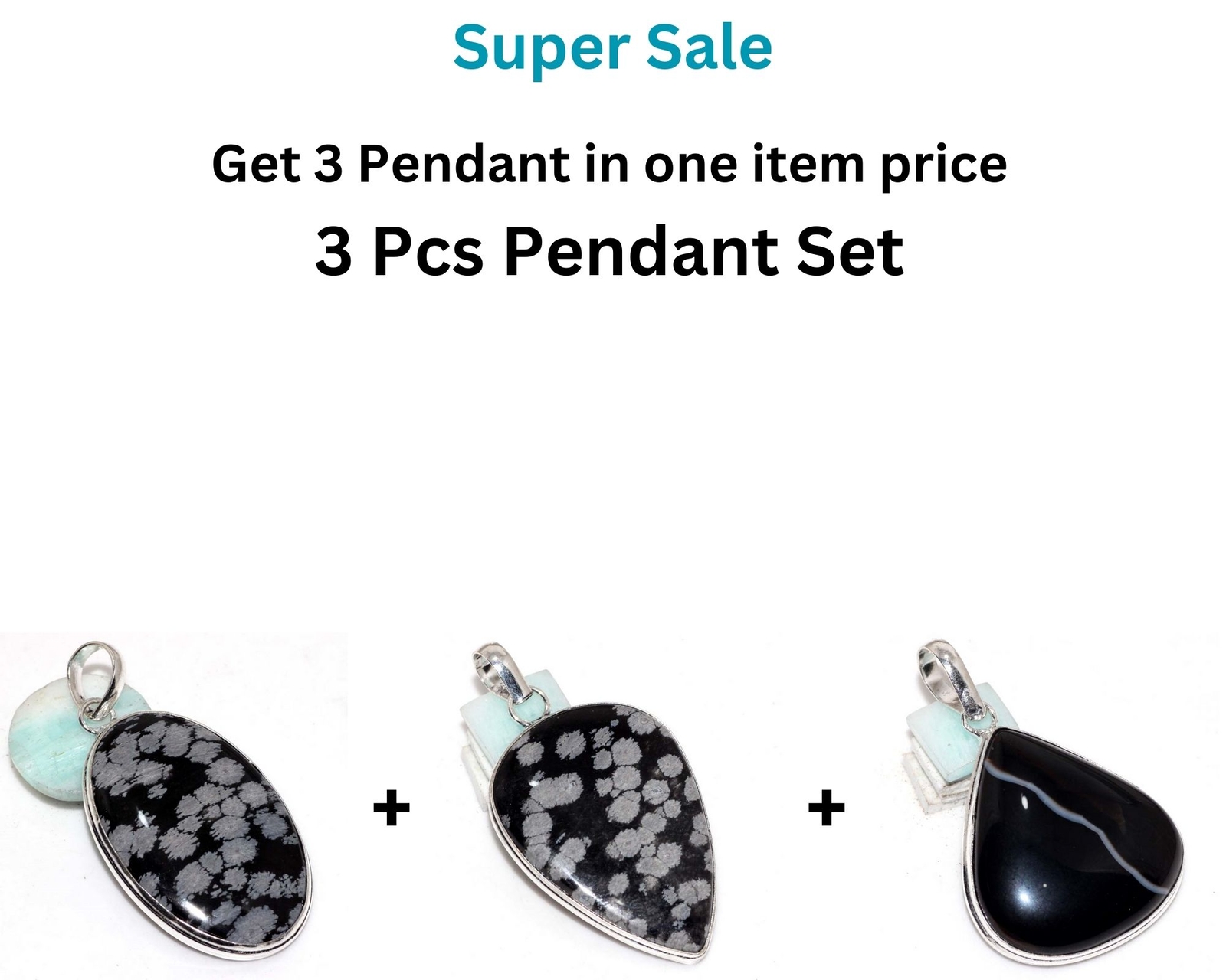 Onyx, 3 Pcs Pendant Set | Combo Set 2.3